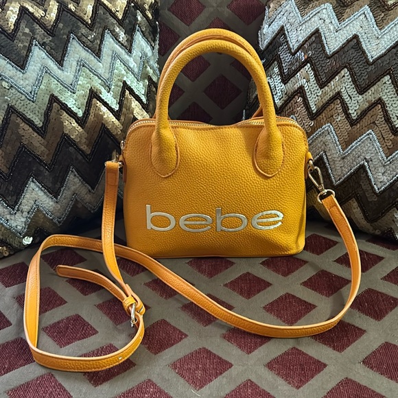 🌹 Bebe woman’s mustered hand and crossbody bag, zip closure inner pockets - Picture 1 of 12